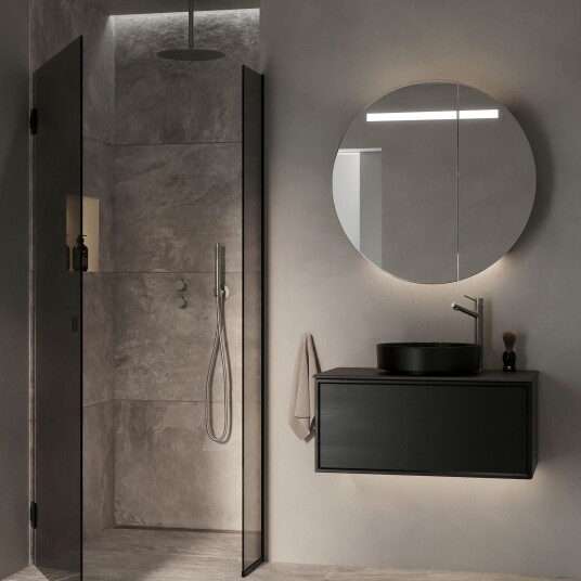 INR Iconic Nordic Rooms Circ Ø80 Speilskap med Regulerbar Belysning Pure White / 80cm