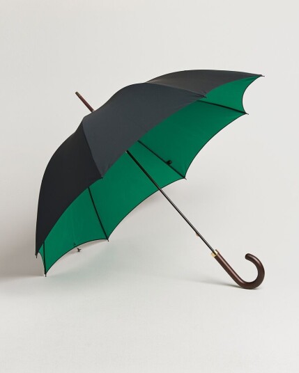 Fox Umbrellas Hardwood Umbrella Black/Green Fox Umbrellas Hardwood Umbrella Black/Green