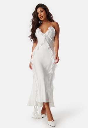 Bardot Marsella Ruffle Midi Dress 110601 Orchid Wht 40UK12