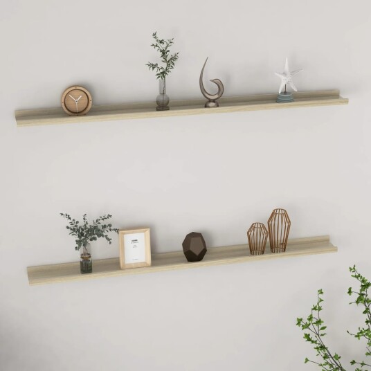 vidaXL Vegghyller 2 stk sonoma eik 115x9x3 cm vidaXL Vegghyller 2 stk sonoma eik 115x9x3 cm