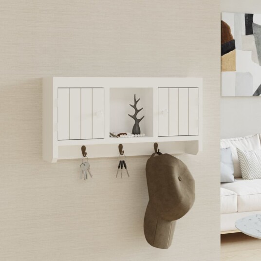  Nøkkelskap hvit 40x8,5x20 cm konstruert tre og stål 8720845678883