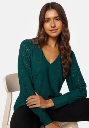 VILA Paulina V-Neck L/S Top Ponderrosa Pine S