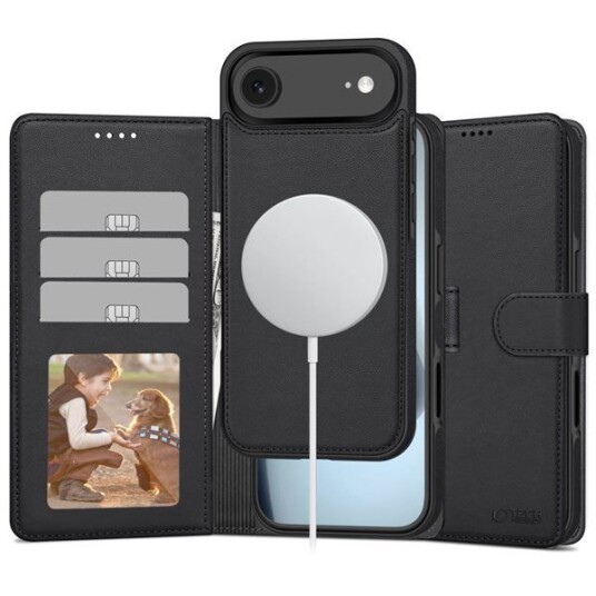 Tech Protect iPhone Air  2 i 1 lommeboketui   kompatibel med Magsafe   svart