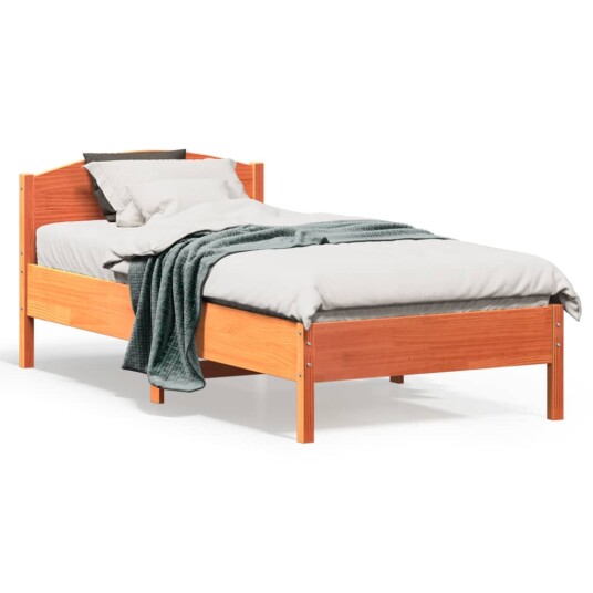  Sengeramme med hodegavl voksbrun 75x190 cm heltre furu 8721012428119