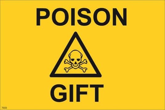 ADVARSEL POISON GIFT 30x20 cm Alu-plate