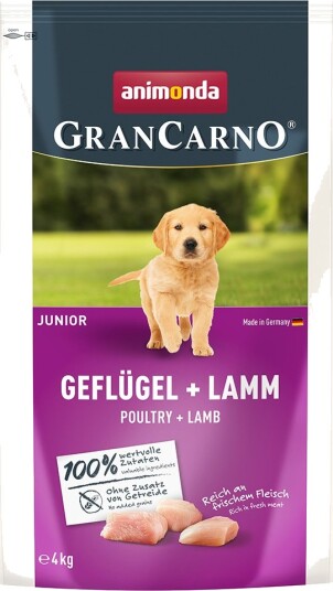 Animonda Grancarno Tørrfôr Junior Fjærfe + Lam 2 X 4 kg