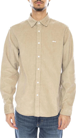 Obey Herre Skjorter Beige M, Obey Herre Skjorter Beige M,