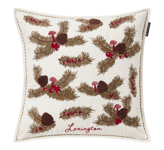 Lexington Home Pine Twigs Organic Cotton Velvet Pillow Cover - White - 50X50 Lexington Home Pine Twigs Organic Cotton Velvet Pillow Cover - White - 50X50