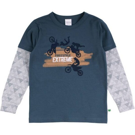 Fred's World By Green Cotton Fred`S World Victory Bike T-Shirt, Midnight Fred's World By Green Cotton Fred`S World Victory Bike T-Shirt, Midnight