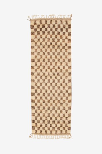 Bargi Ullteppe Berber Chess 88x255 cm Brun