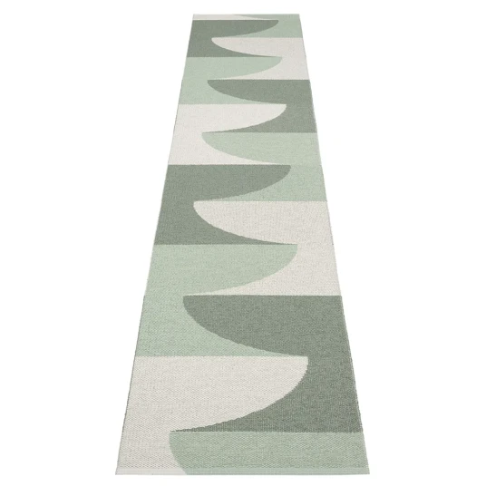 Pappelina Hill teppe Army/Misty Mint/Fossil Grey 70 x 360cm