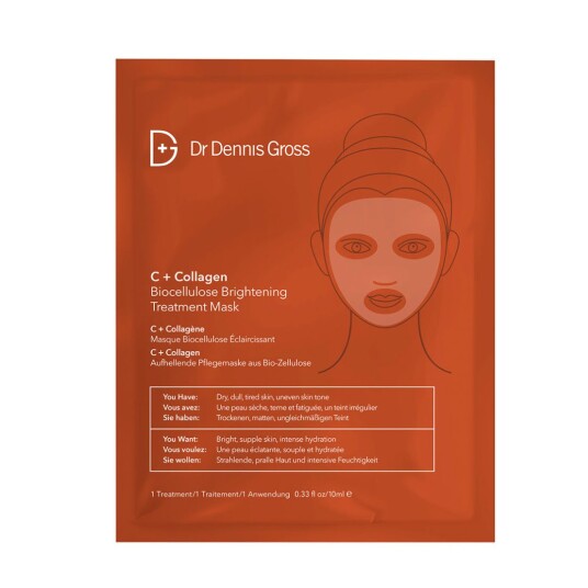 Dr Dennis Gross C+ Collagen Biocellulose Brightening Treatment Mask 1 Treatment