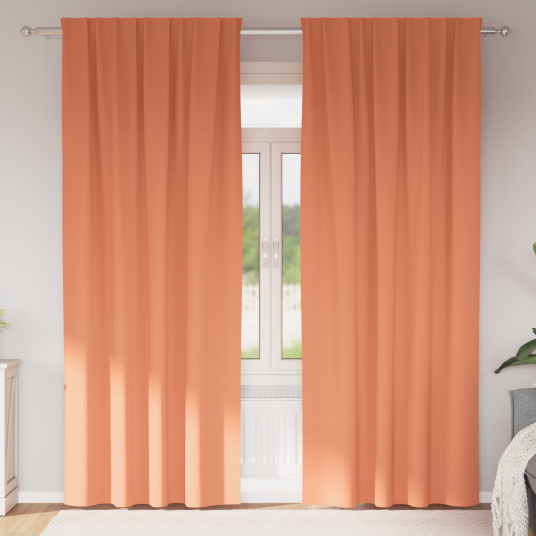 Gardiner med gardiner 2 pcs Terrakotta Polyester
