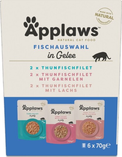 Applaws Våtfôr Cat Pouch I Gelé Utvalg Med Fisk 6 X 70 G