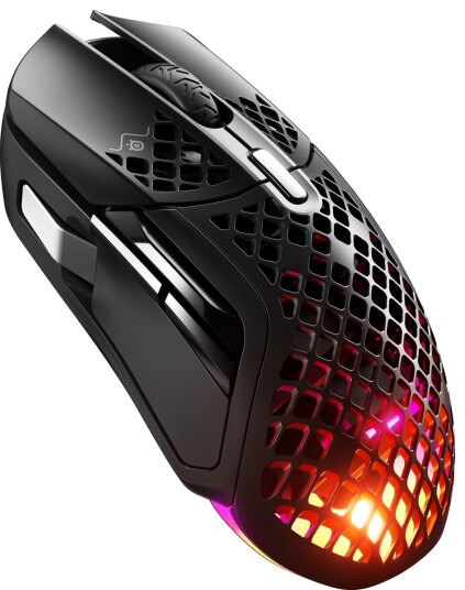 SteelSeries Aerox 5 Trådløs Gamingmus med 18000 DPI og RGB Lys - Svart