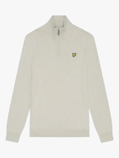 Lyle & Scott Cotton Merino Quarter Zip Jumper Beige XL