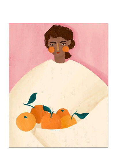 Poster & Frame Bea Muller   The Woman With The Oranges   Pink   50X70CM
