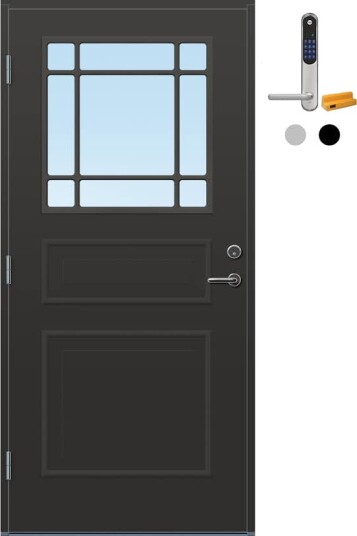 Ytterdør Bygg1 Arendal Klarglass med Yale Doorman Classic Home