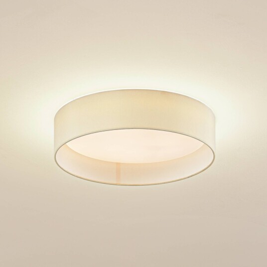 Lindby LED-taklampe Eilif stoff hvit Ø 40 cm CCT