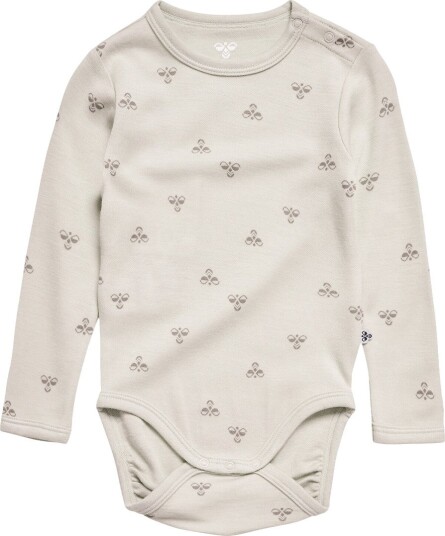 Hummel Body I/e   Ull/Viskose   HmlMini   Hvitkappegrå   Hummel   1 år (80)   Langermet Body   Beige