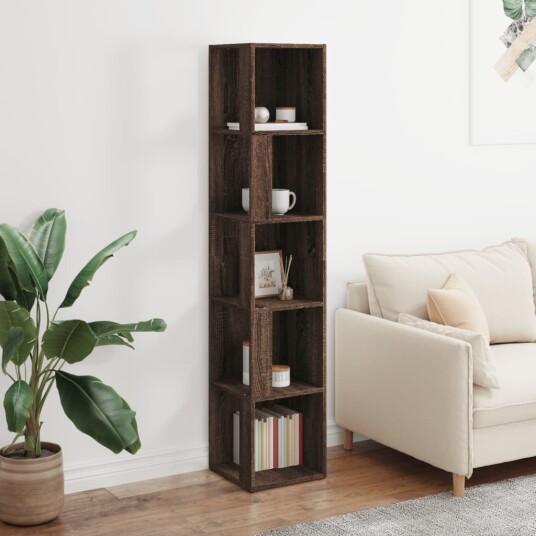 vidaXL Hjørneskap brun eik 33x33x164,5 cm konstruert tre