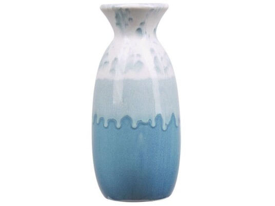 Beliani Vase 25 Cm Hvit/blå Chalcis