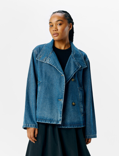 Object Objtilla Gro L/S Lo Denim Jacket Noos   Blue   XS