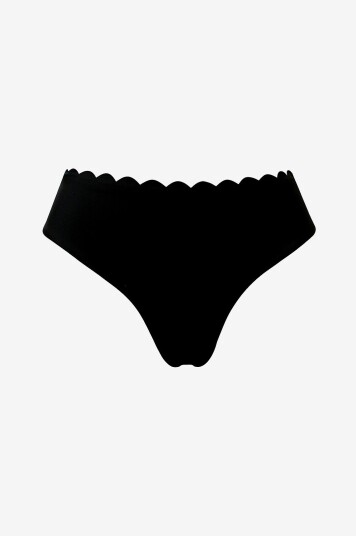 KAANDA Beach life - Bikinitruse New Venus Scallop Mid Rise Bottom - Svart