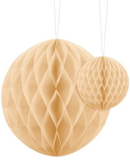 Kremfarget Honeycomb Ball VELG STØRRELSE 10 20 cm