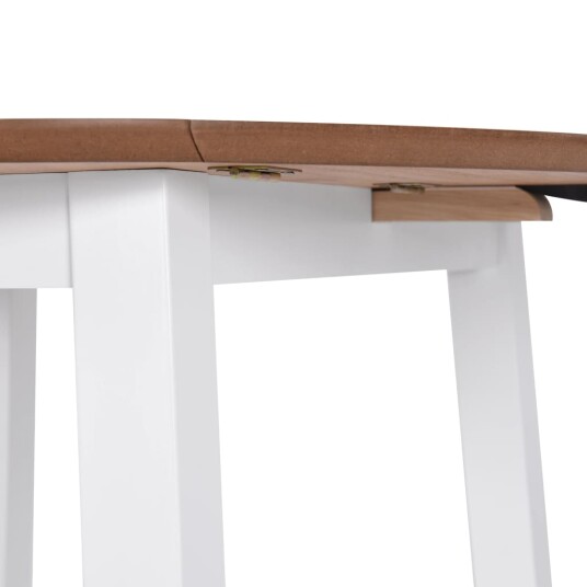 vidaXL Klaffebord rund MDF hvit