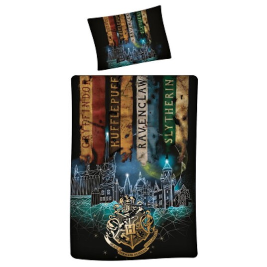 Licens Harry Potter Sengetøy The Deathly Hallows 140x200 cm Sengesett 2 i 1 design 100% bomull Licens Harry Potter Sengetøy The Deathly Hallows 140x200 cm Sengesett 2 i 1 design 100% bomull