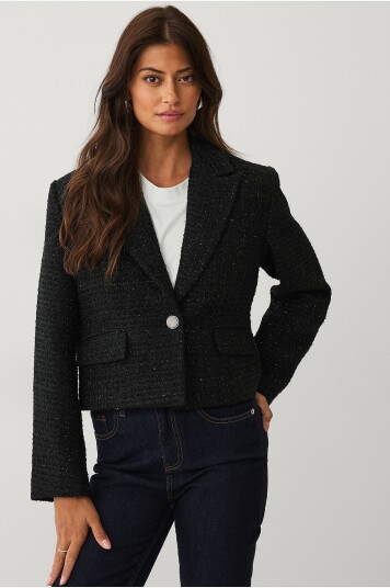 Ellos Collection - Dressjakke i tweed - Svart