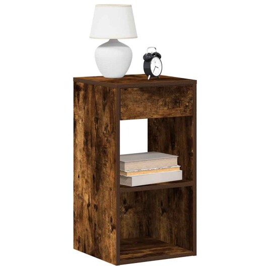  Nattbord med skuff 2 stk røkt eik 35x34x66,5 cm 8721158576019