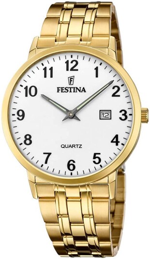 Festina Herreklokke F20513 1 Hvit/Gulltonet stål Ø41 mm