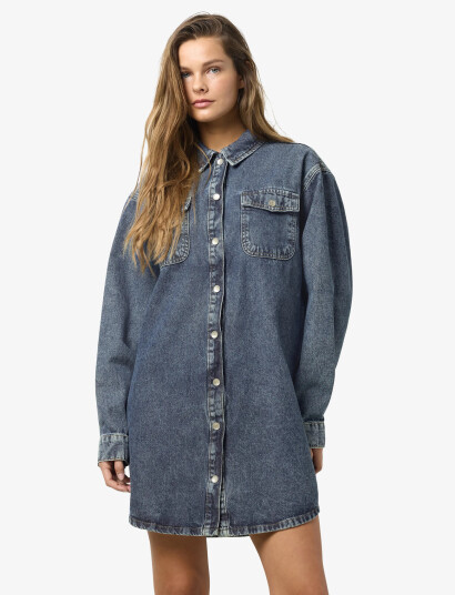 NOISY MAY Nmalva L/S Denim Dress Az351Mb Fwd Noos - Blue - XL