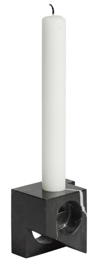 Woud Jeu de dés 2 lysholder marmor Sort Woud Jeu de dés 2 lysholder marmor Sort