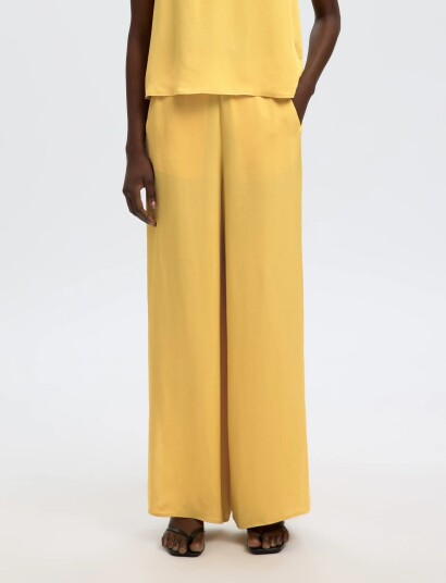 Selected Slflaura Hw Slit Pant B Yellow 42