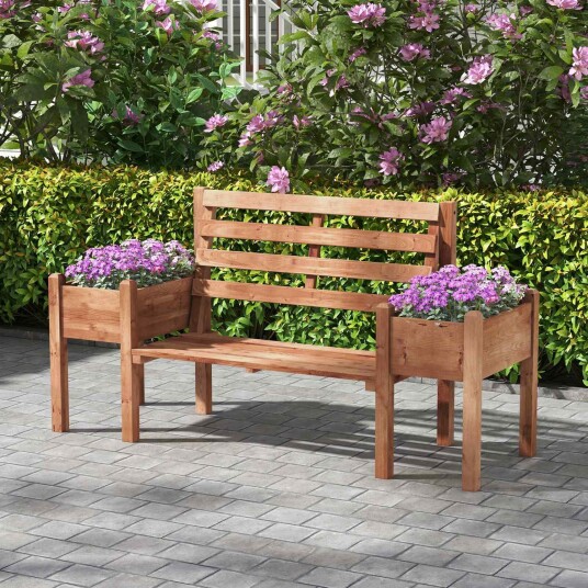 Hagebenk med blomsterkasse 2 seter 240 kg