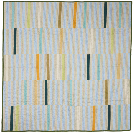 Hübsch Twist Bedspread Block 260x260 Dark green/Multicolour
