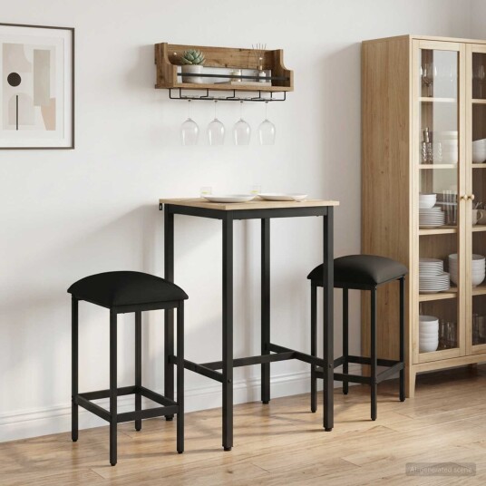 vidaXL Barstol 2 stk. Svart 40 x 32 x 74 cm Konstruert tre vidaXL Barstol 2 stk. Svart 40 x 32 x 74 cm Konstruert tre