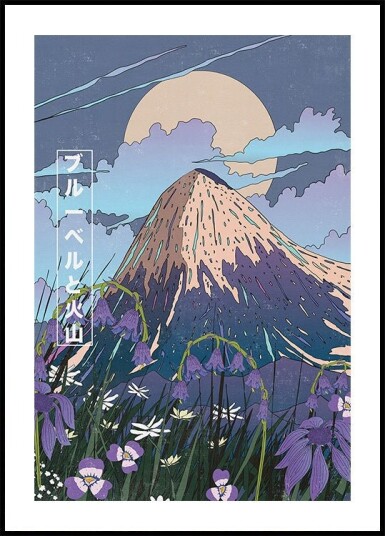 Bluebells and the Volcano Plakat Plakat / 30x40cm
