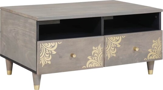 vidaXL Kaffebord with Drawer Grå 80 x 54 x 40 cm heltre mango