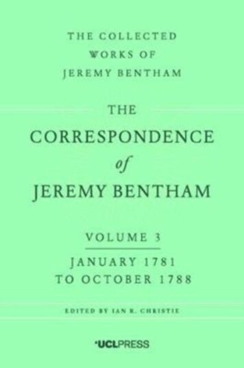 The Correspondence of Jeremy Bentham, Volume 3 January 1781 to October 1788