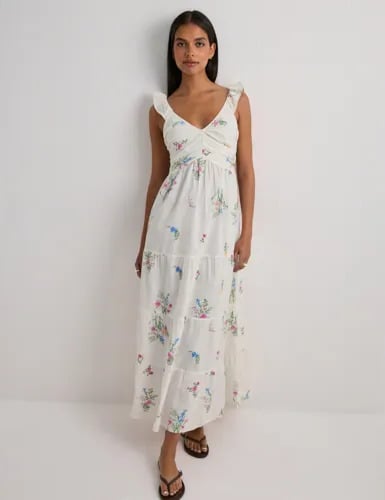Vero Moda Blomstrete Vmdicthe Sl Frill Ankle Dress Wvn G