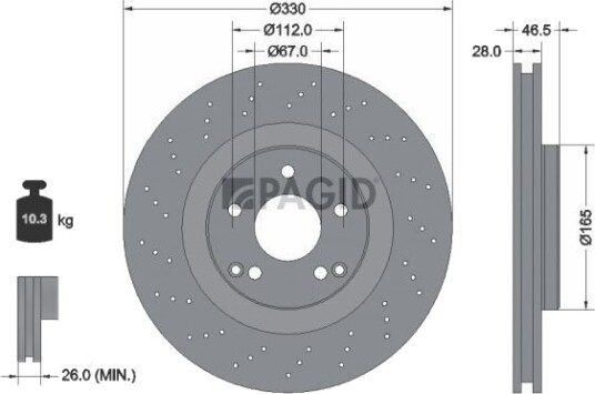PAGID 54198NHC Bremseskive PAGID 54198NHC Bremseskive