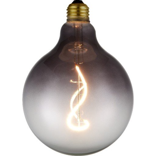 Halo Design LED Globe lyspære med farget glass, røykfarget