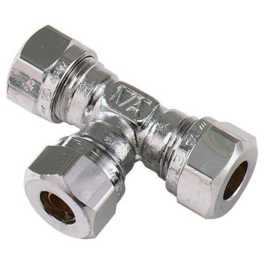 Vatette FG037050020 T-kobling 90°, forkrommet 15 mm