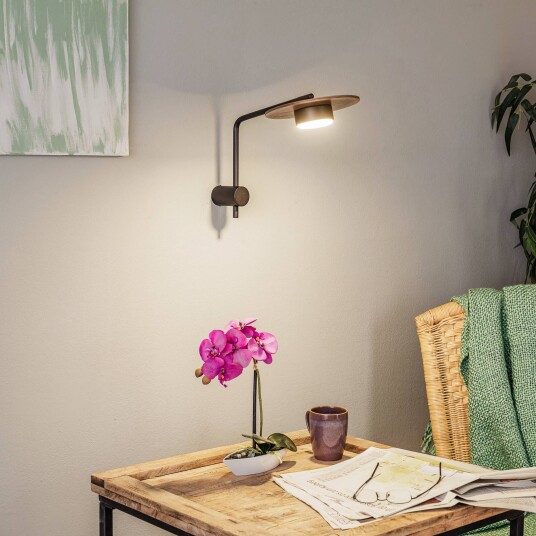 Euluna Diskettvegglampe med treelement