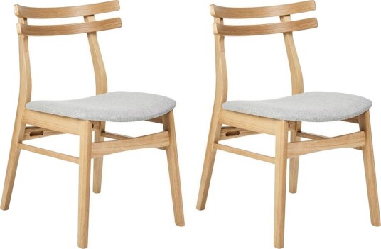 Matsalsstol Beliani Cynthiana set om 2 Ljus Trä-Grå NO_BRAND Light grey -