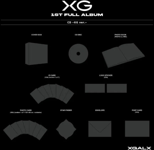 XG  Vol. 1  XG Version  incl. Photobook, 2 Logo Stickers, Photocard, Star Finder, Envelope, Postcard + Solo Trading Card  CD